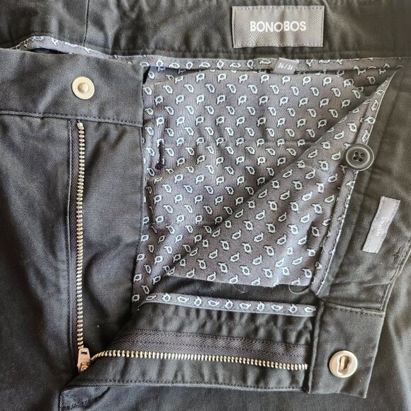 Bonobos Men's Straight Leg Stretch Washed Chinos Dress Pants Size 34 X 36 Black - Picture 3 of 4